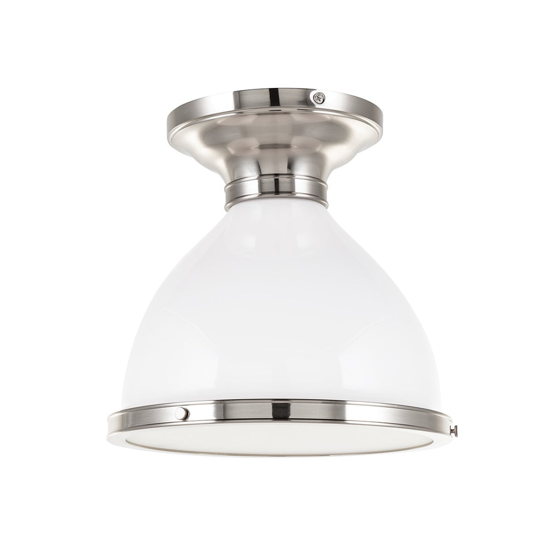 Randolph One Light Semi Flush Mount in Satin Nickel - available from The Lighting Shoppe, trusted by Canadian homeowners