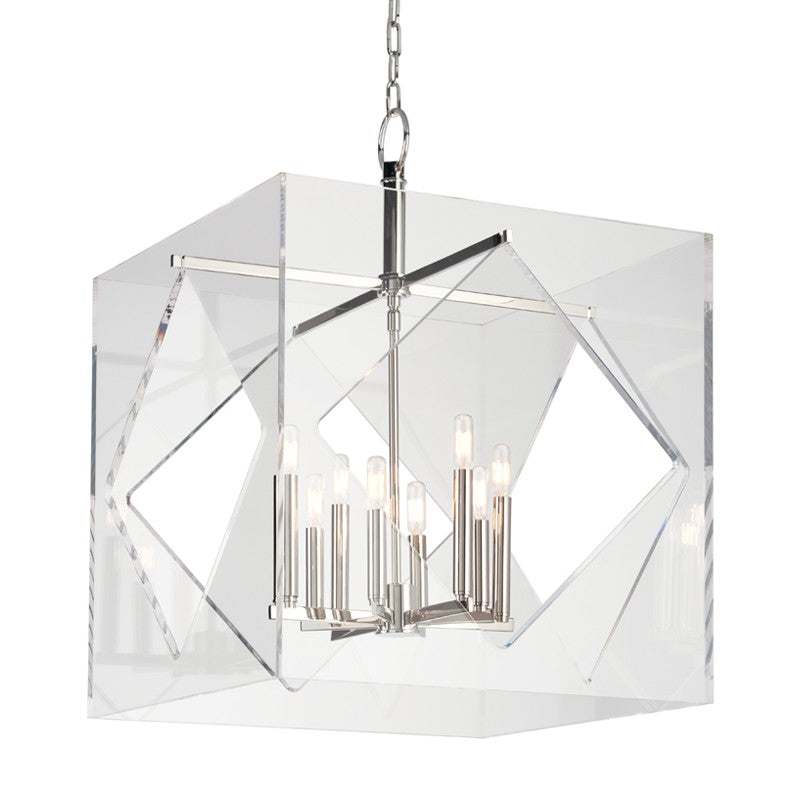 Travis Eight Light Chandelier in Polished Nickel - available from The Lighting Shoppe, trusted by Canadian homeowners