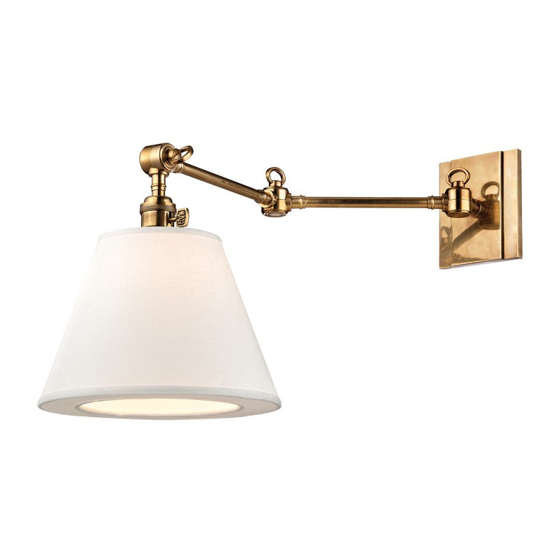 Hudson Valley Canada - 6233-AGB - One Light Swing Arm Wall Sconce - Hillsdale - Aged Brass