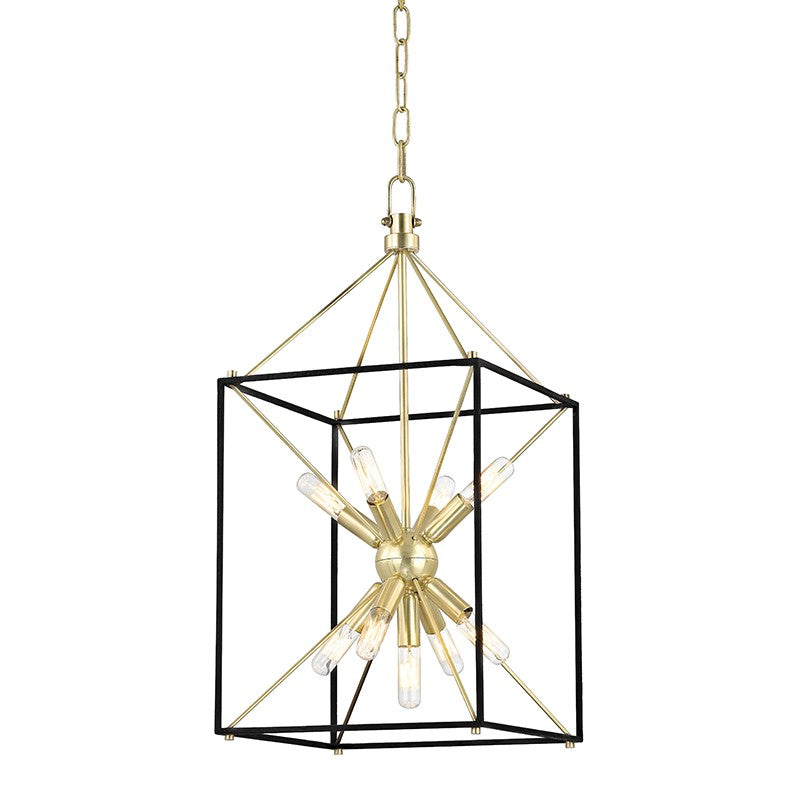 Hudson Valley Canada - 8912-AGB - Nine Light Lantern - Glendale - Aged Brass