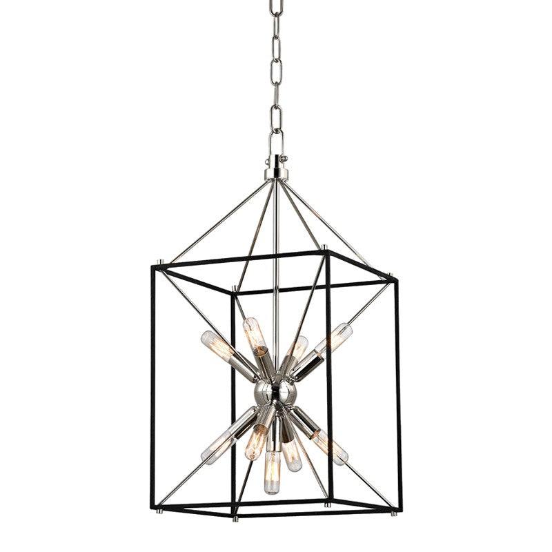Hudson Valley Canada - 8912-PN - Nine Light Lantern - Glendale - Polished Nickel