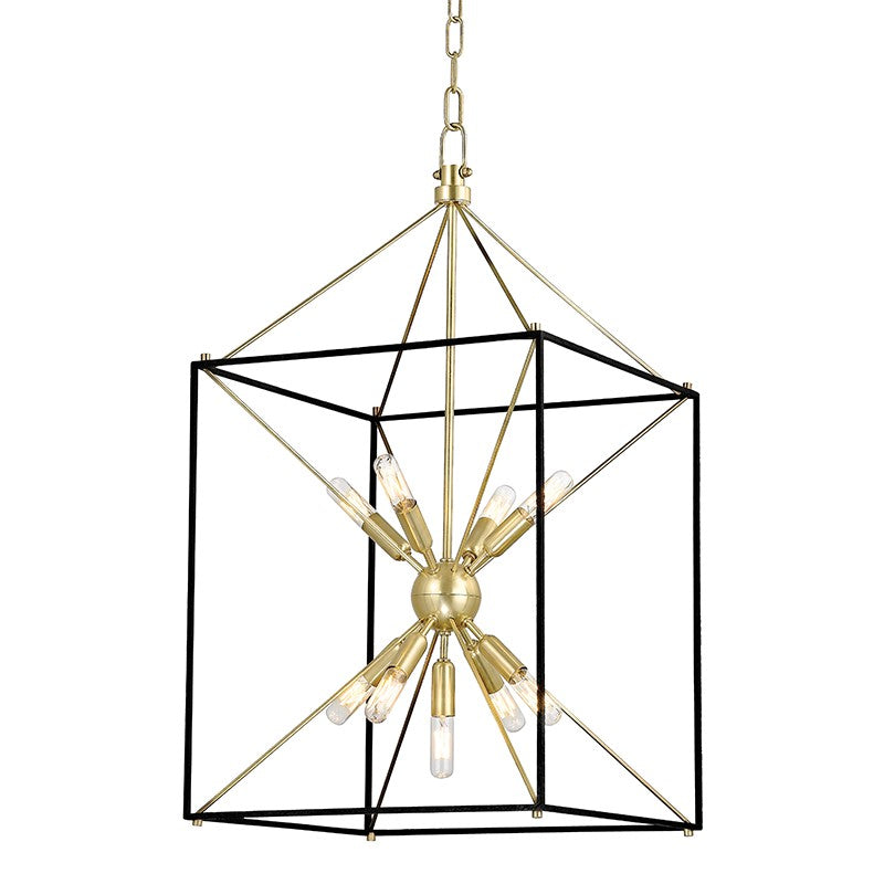 Hudson Valley Canada - 8916-AGB - Nine Light Lantern - Glendale - Aged Brass