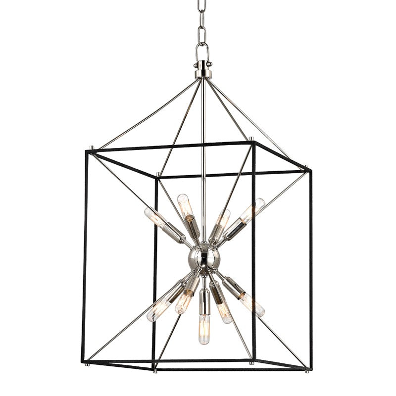 Hudson Valley Canada - 8916-PN - Nine Light Lantern - Glendale - Polished Nickel