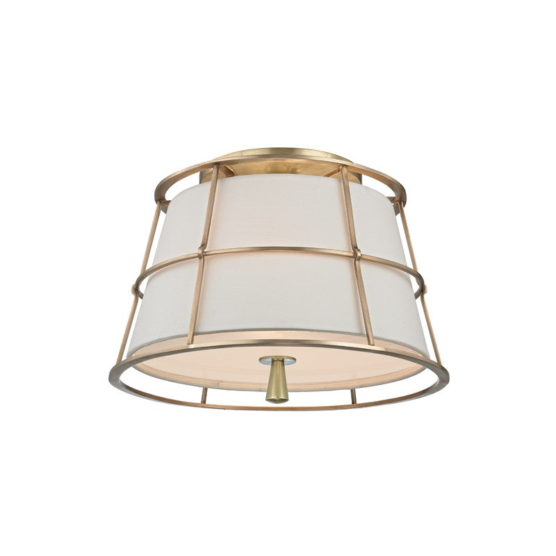 Savona Two Light Semi Flush Mount in Aged Brass - available from The Lighting Shoppe, trusted by Canadian homeowners