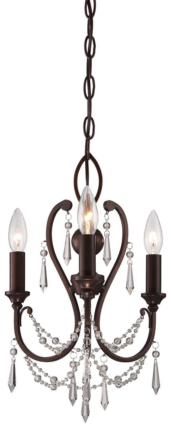 Three Light Mini Chandelier in Vintage Bronze - available from The Lighting Shoppe, trusted by Canadian homeowners