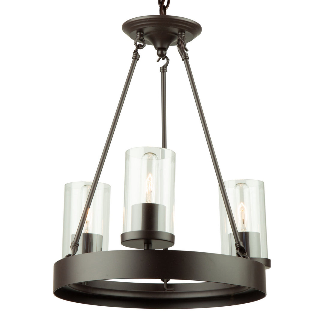 Menlo Park Three Light Chandelier in Oil Rubbed Bronze - available from The Lighting Shoppe, trusted by Canadian homeowners