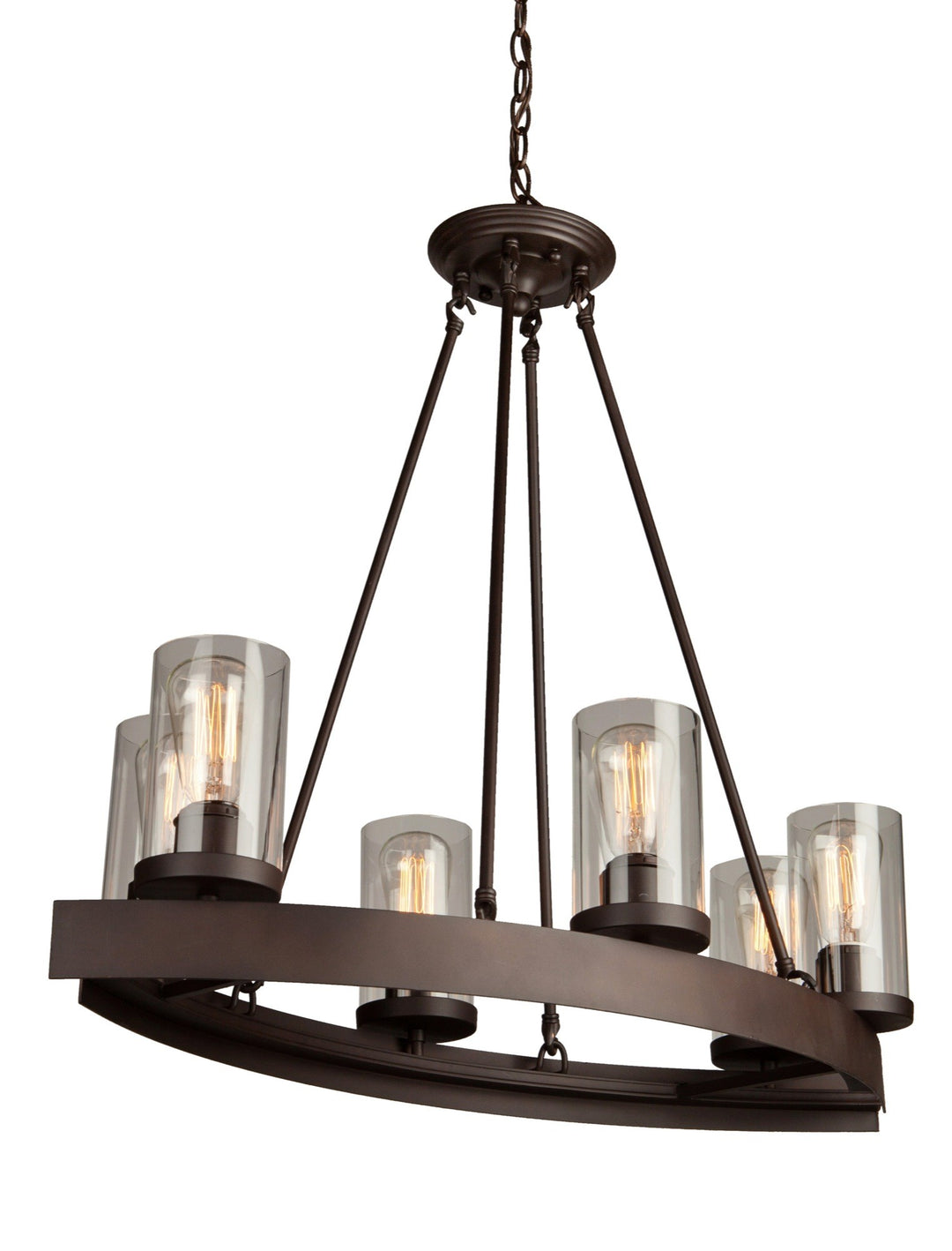 Menlo Park Six Light Chandelier in Oil Rubbed Bronze - available from The Lighting Shoppe, trusted by Canadian homeowners