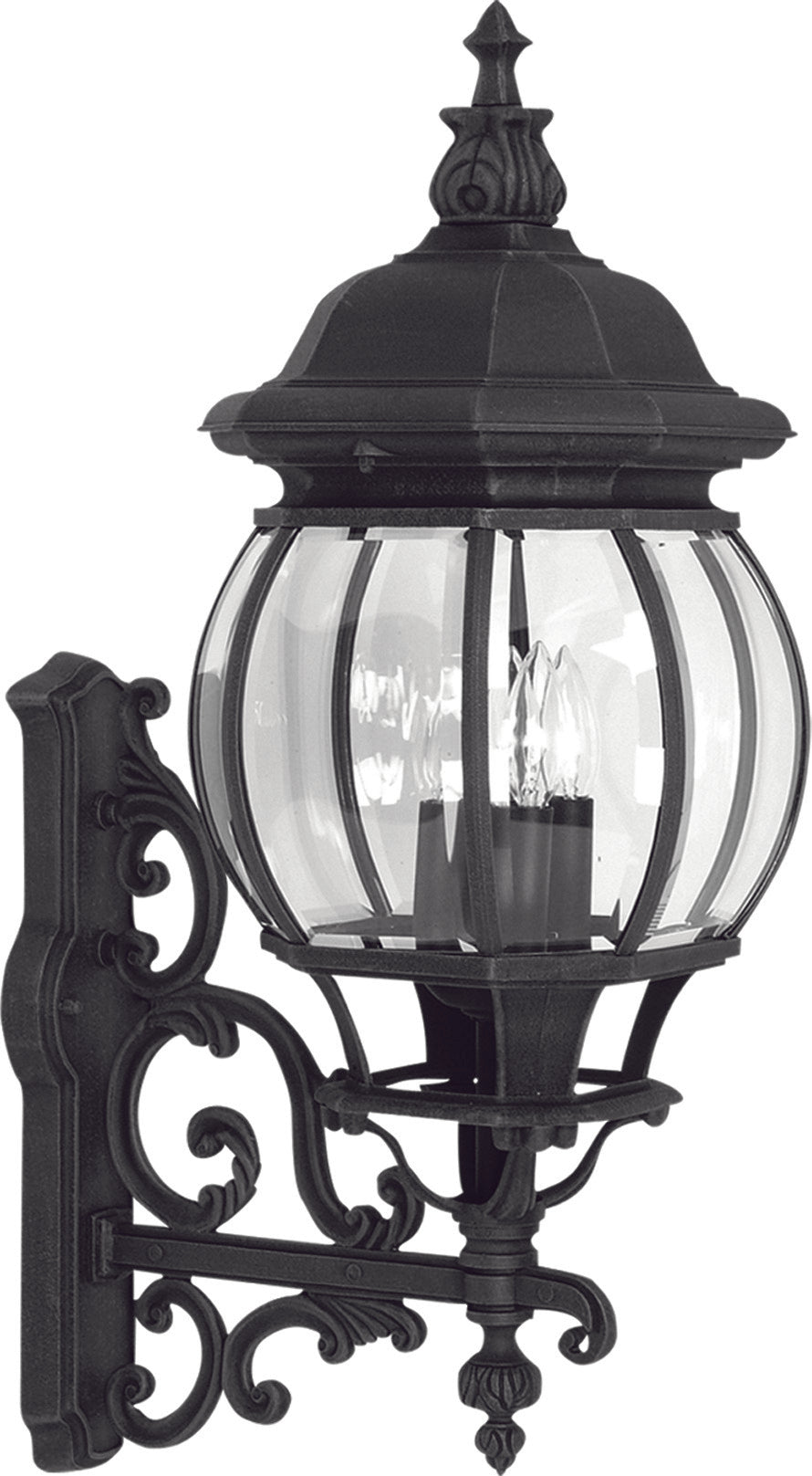 Classico Four Light Outdoor Wall Mount in Black - available from The Lighting Shoppe, trusted by Canadian homeowners