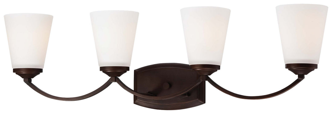 Overland Park Four Light Bath in Vintage Bronze - available from The Lighting Shoppe, trusted by Canadian homeowners