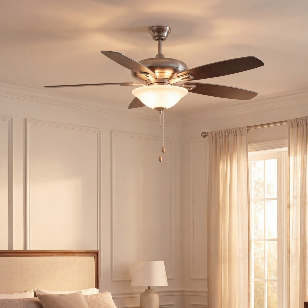 Meridian - M2017BNRV - 52" Ceiling Fan - Mystique - Brushed Nickel