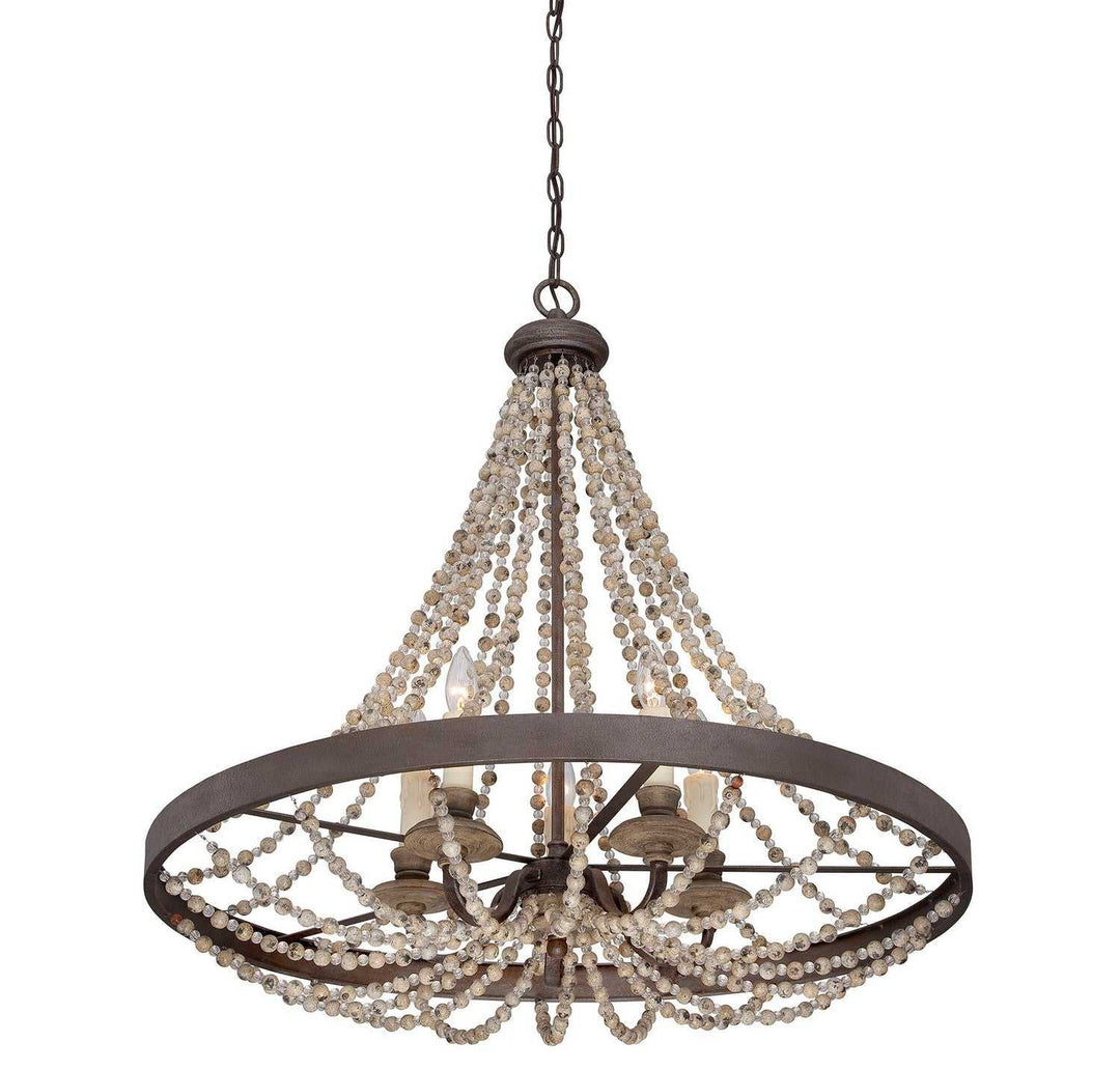 Mallory Five Light Pendant in Fossil Stone Savoy House