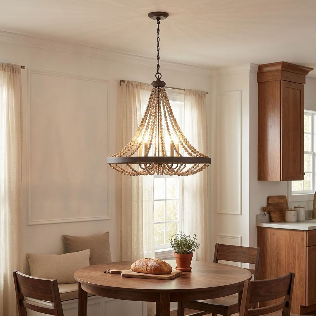 Savoy House - 7-7406-5-39 - Five Light Pendant - Mallory - Fossil Stone
