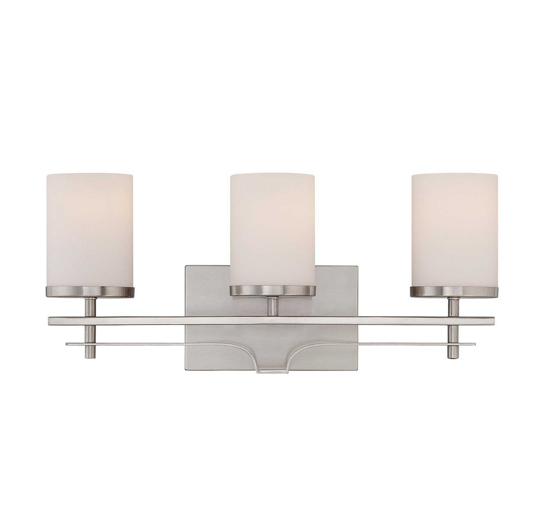 Colton Three Light Bath Bar in Satin Nickel Savoy House