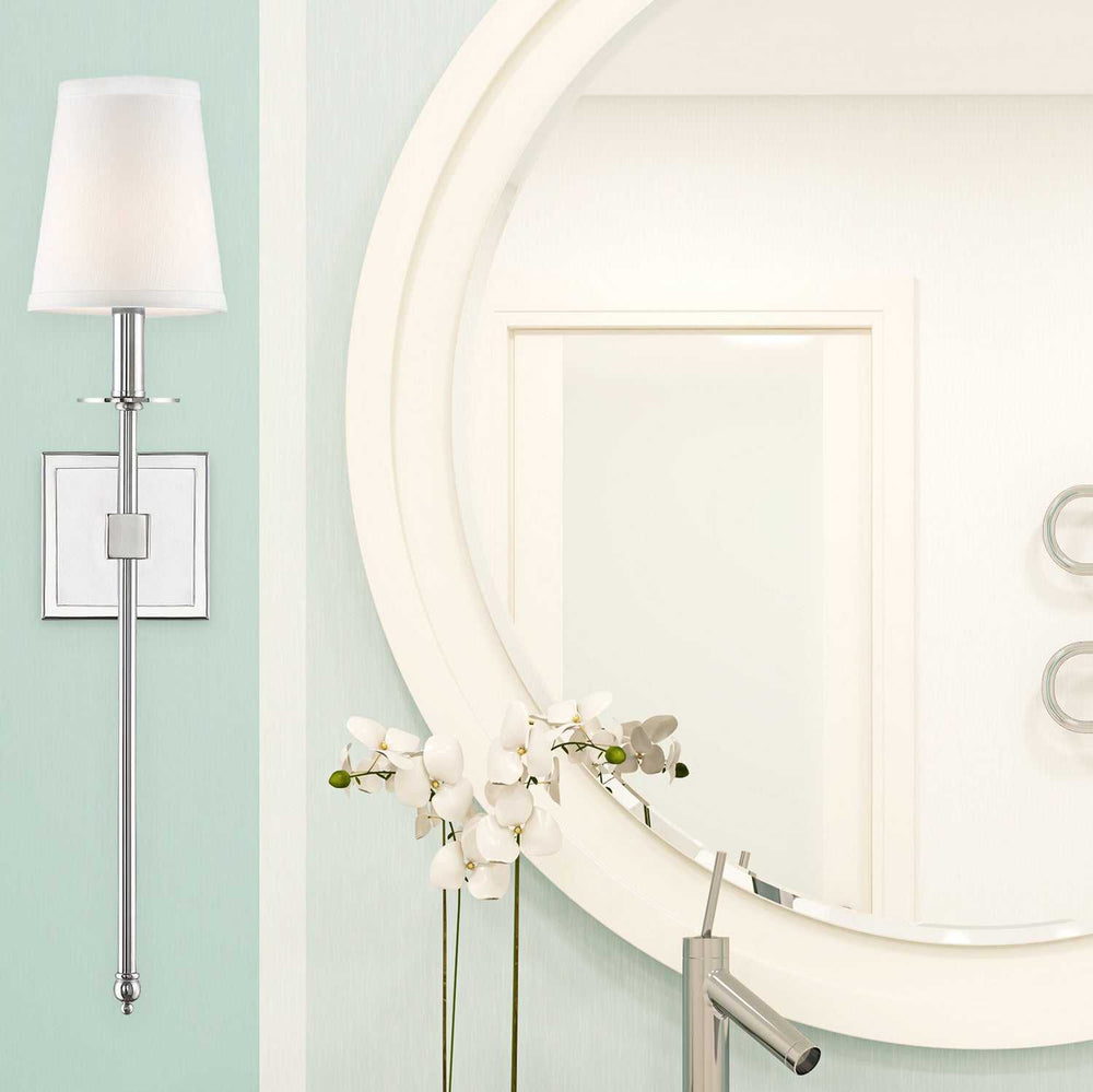 Monroe One Light Wall Sconce in Polished Nickel Savoy House