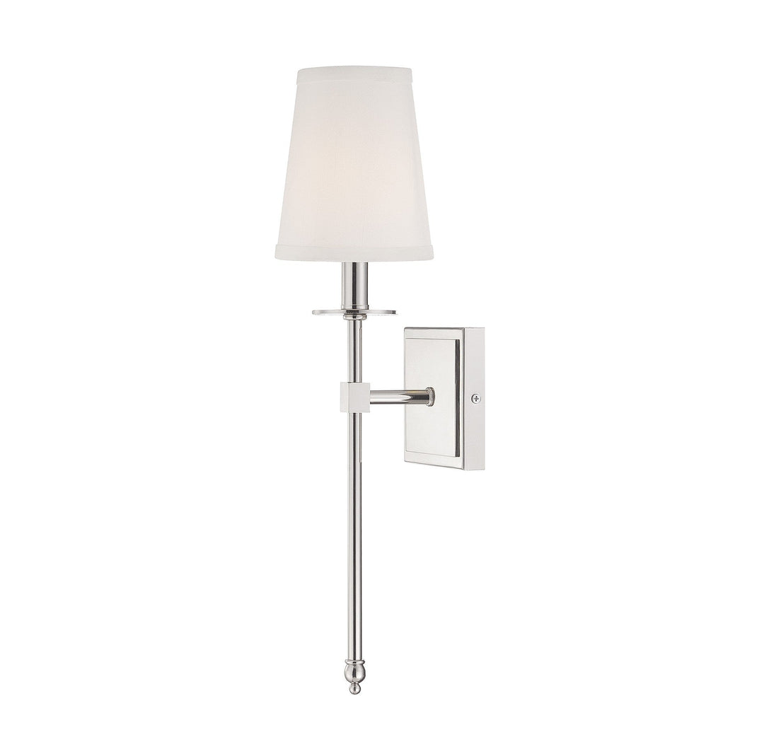 Monroe One Light Wall Sconce in Polished Nickel Savoy House