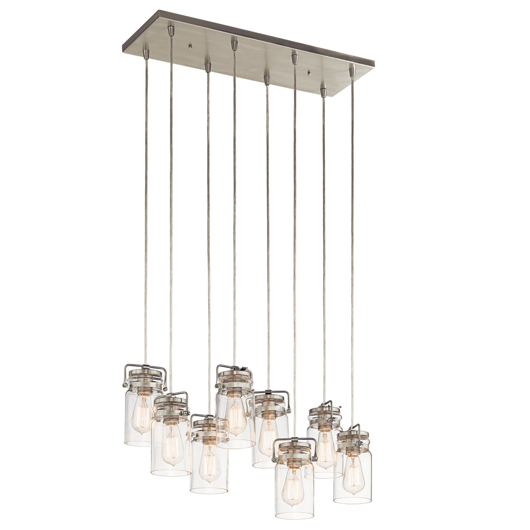 Kichler Canada - 42890NI - Eight Light Linear Chandelier - Brinley - Brushed Nickel