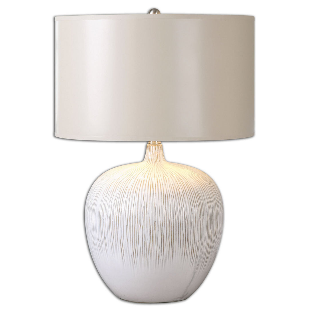 Georgios One Light Table Lamp in Ivory Glaze with Dark Tan Undertones - available from The Lighting Shoppe, trusted by Canadian homeowners