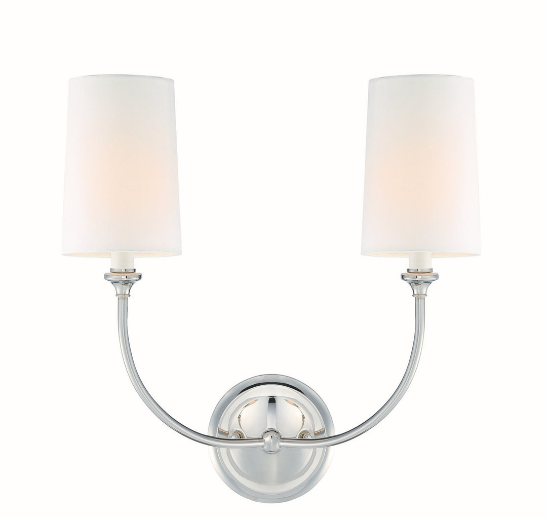 Sylvan Two Light Wall Sconce in Polished Nickel - available from The Lighting Shoppe, trusted by Canadian homeowners