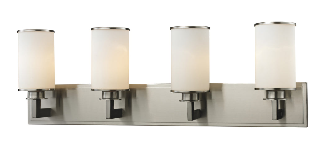 Savannah Four Light Vanity in Brushed Nickel - available from The Lighting Shoppe, trusted by Canadian homeowners
