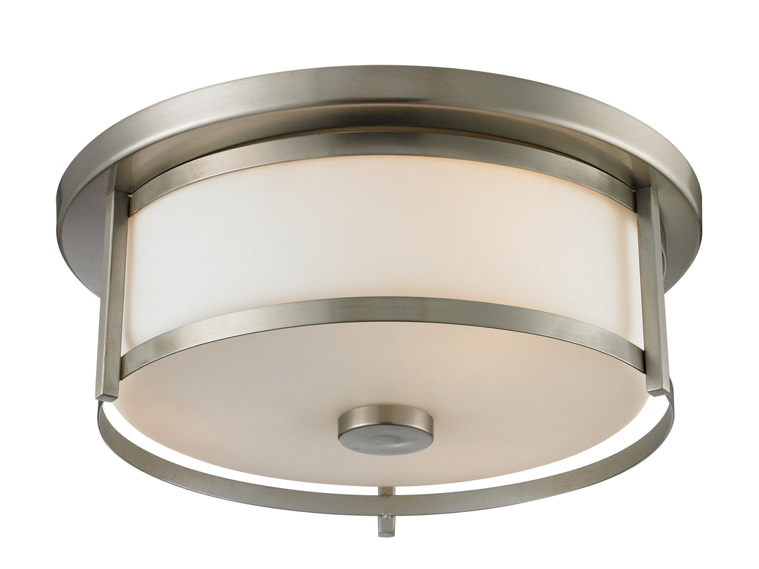 Savannah Two Light Flush Mount in Brushed Nickel - available from The Lighting Shoppe, trusted by Canadian homeowners
