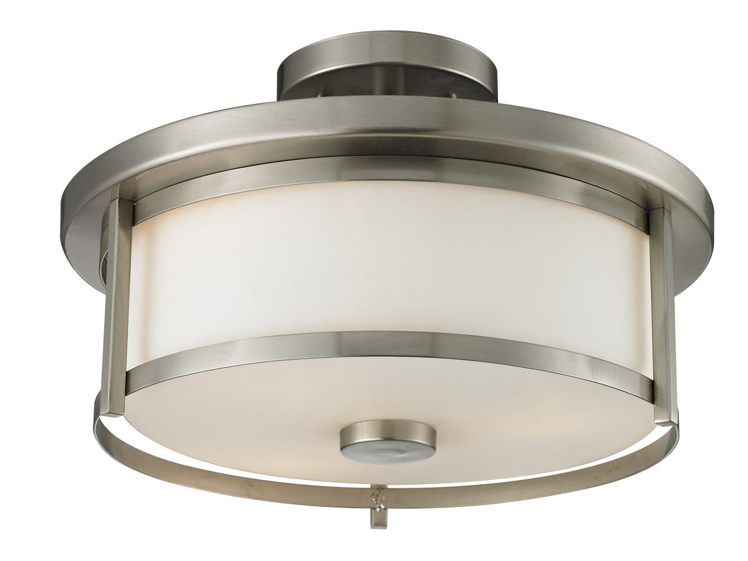 Savannah Two Light Semi Flush Mount in Brushed Nickel - available from The Lighting Shoppe, trusted by Canadian homeowners