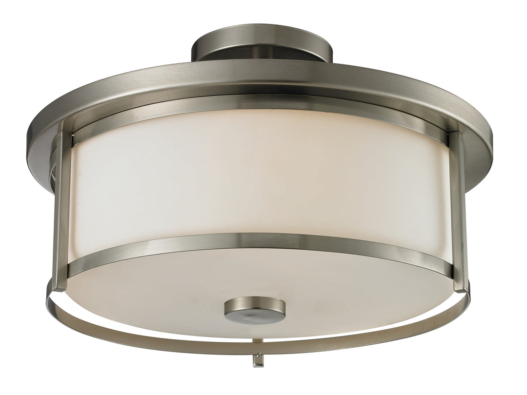 Savannah Three Light Semi Flush Mount in Brushed Nickel - available from The Lighting Shoppe, trusted by Canadian homeowners