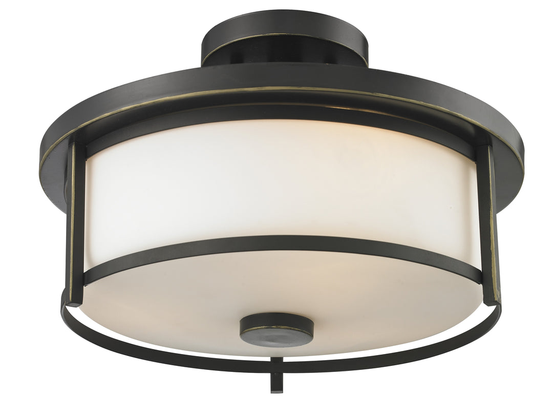 Savannah Two Light Semi Flush Mount in Olde Bronze - available from The Lighting Shoppe, trusted by Canadian homeowners