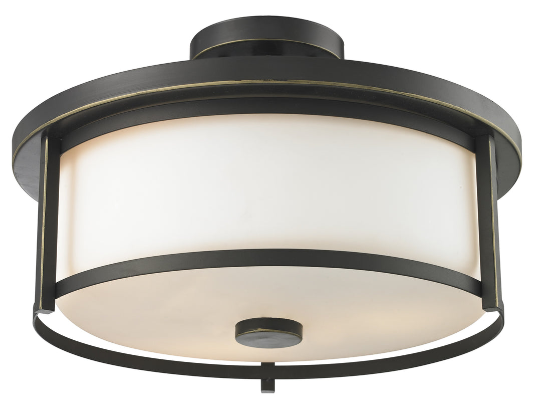 Savannah Three Light Semi Flush Mount in Olde Bronze - available from The Lighting Shoppe, trusted by Canadian homeowners