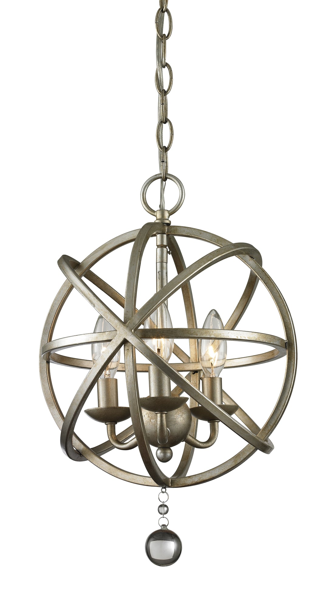 Acadia Three Light Chandelier in Antique Silver - available from The Lighting Shoppe, trusted by Canadian homeowners