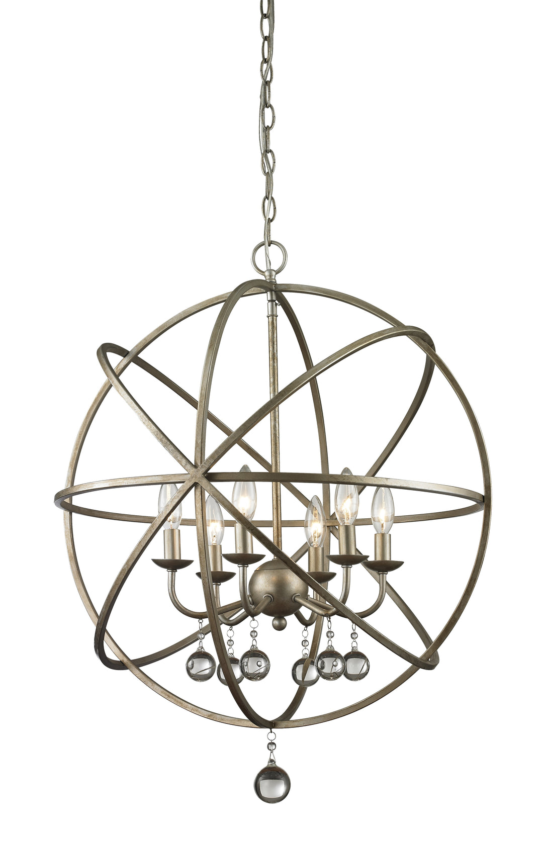 Acadia Six Light Chandelier in Antique Silver - available from The Lighting Shoppe, trusted by Canadian homeowners