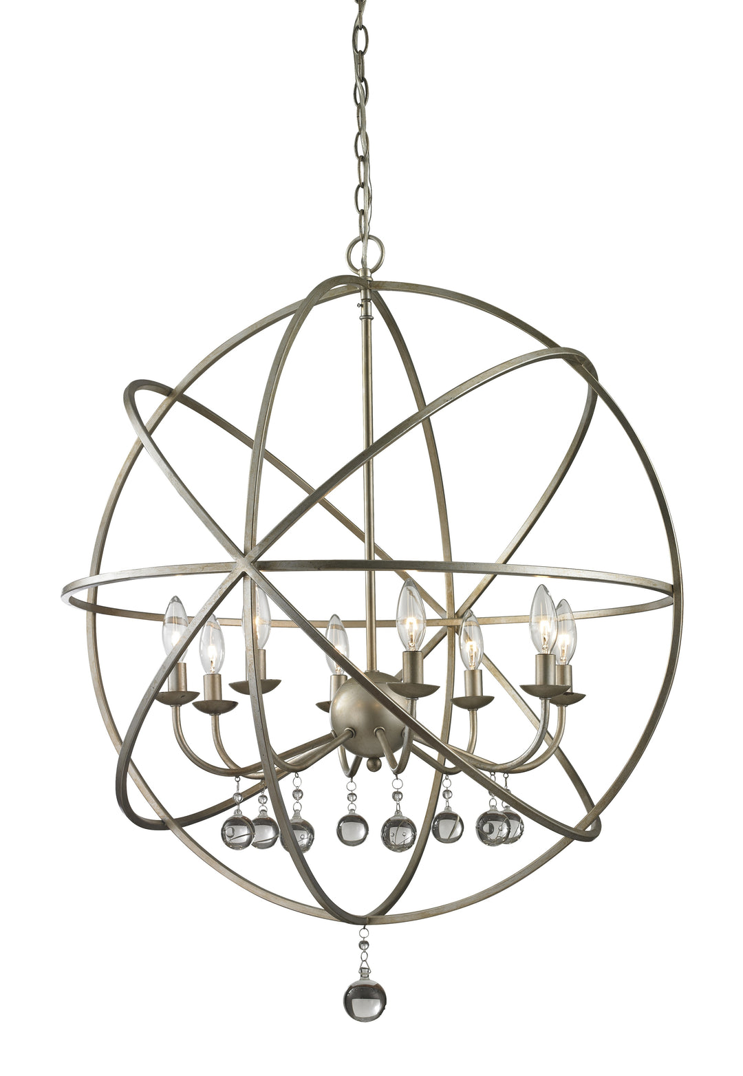 Acadia Eight Light Chandelier in Antique Silver - available from The Lighting Shoppe, trusted by Canadian homeowners
