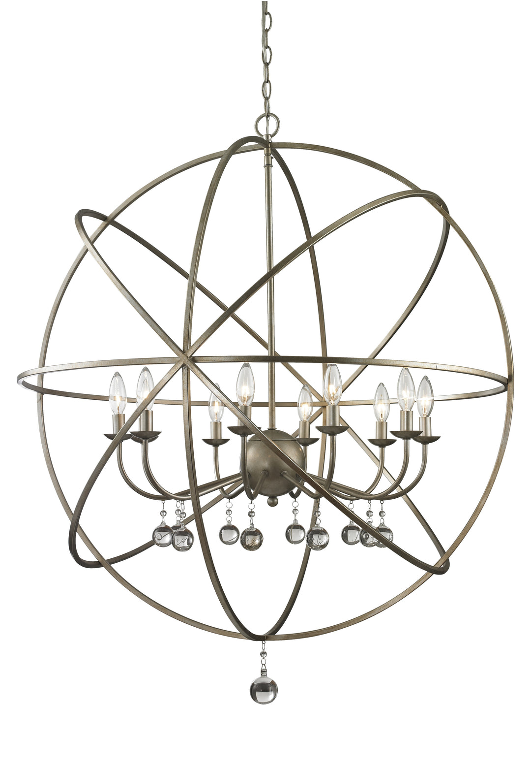Acadia Ten Light Chandelier in Antique Silver - available from The Lighting Shoppe, trusted by Canadian homeowners