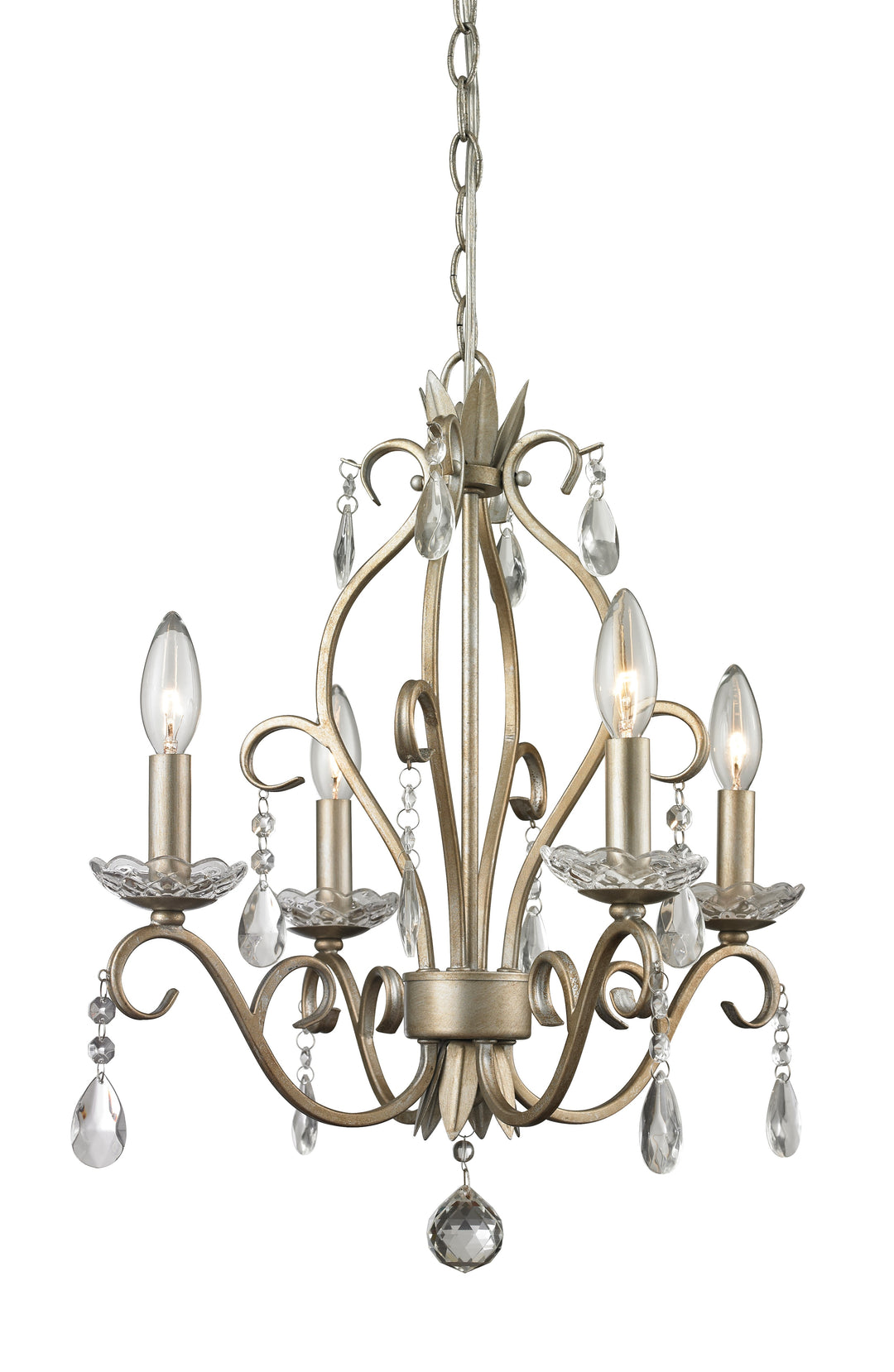 Princess Chandeliers Four Light Chandelier in Antique Silver - available from The Lighting Shoppe, trusted by Canadian homeowners