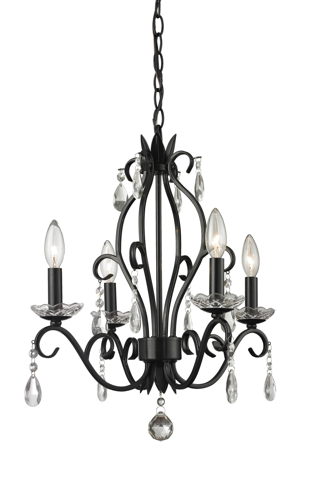 Princess Chandeliers Four Light Chandelier in Matte Black - available from The Lighting Shoppe, trusted by Canadian homeowners