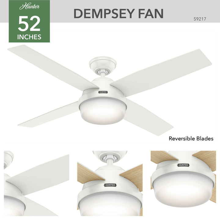 Dempsey with Light 52 inch Hunter Fan Canada