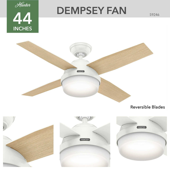 Dempsey with LED Light 44 inch Hunter Fan Canada