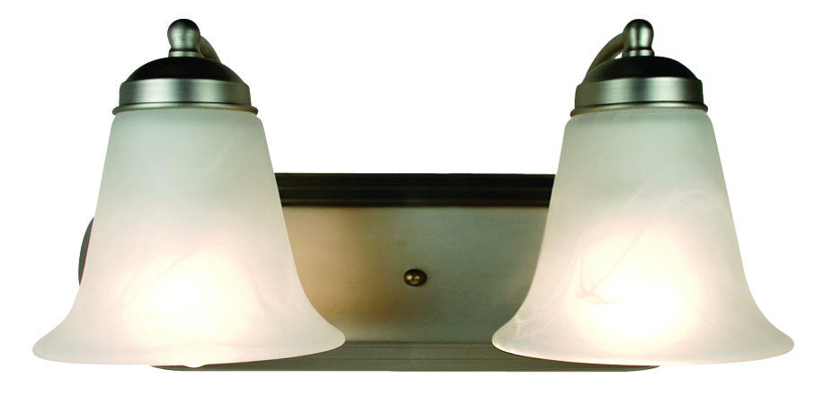 Rusty Two Light Vanity Bar in Brushed Nickel - available from The Lighting Shoppe, trusted by Canadian homeowners