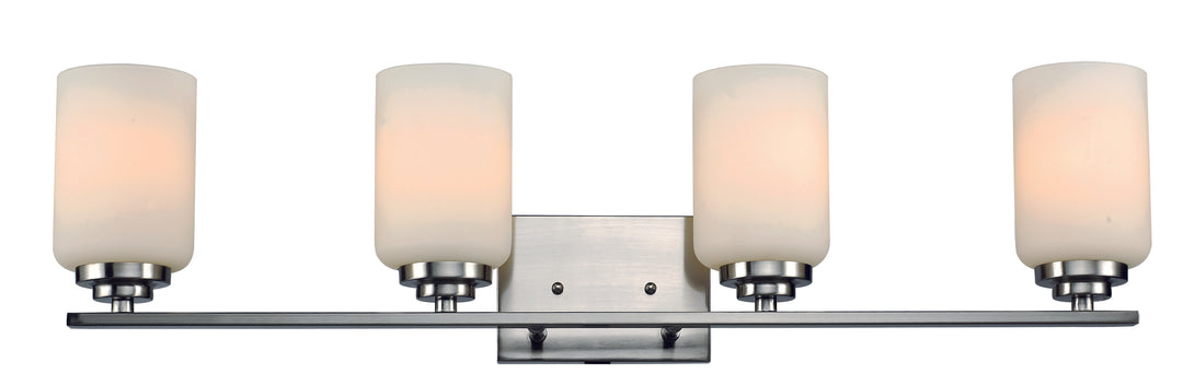 Mod Pod Four Light Vanity Bar in Brushed Nickel - available from The Lighting Shoppe, trusted by Canadian homeowners
