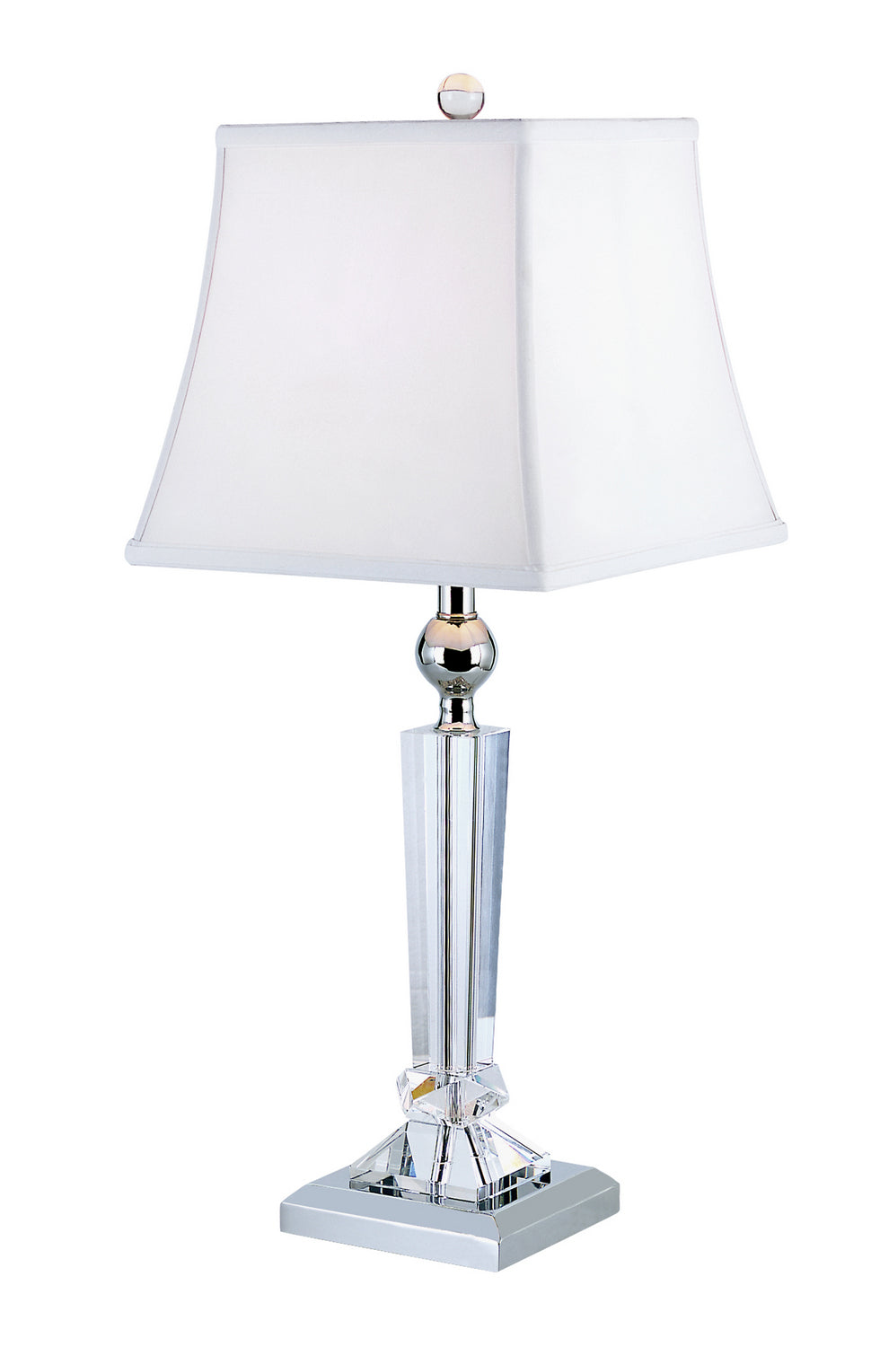 Crystal Lamps One Light Table Lamp in Polished Chrome - available from The Lighting Shoppe, trusted by Canadian homeowners
