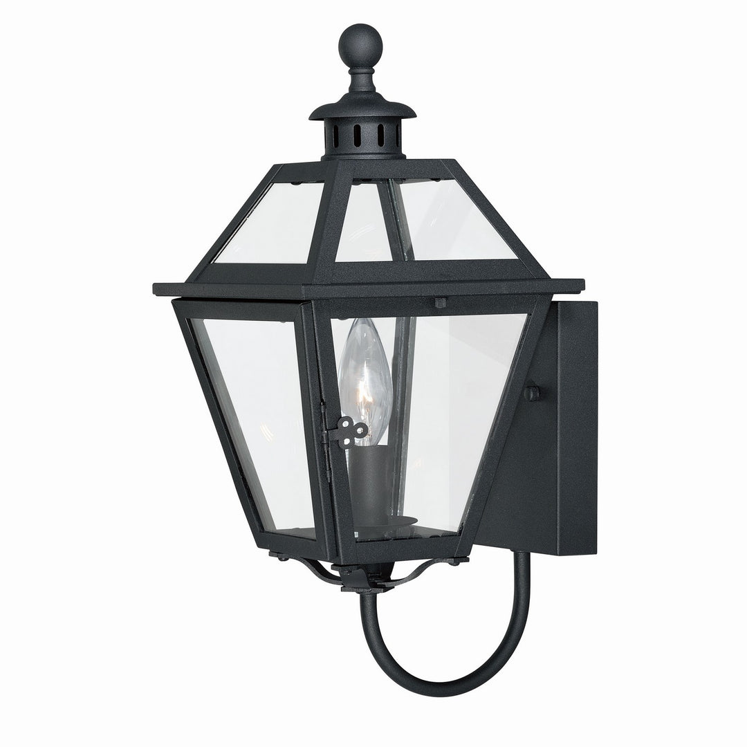 Nottingham One Light Outdoor Wall Mount in Textured Black