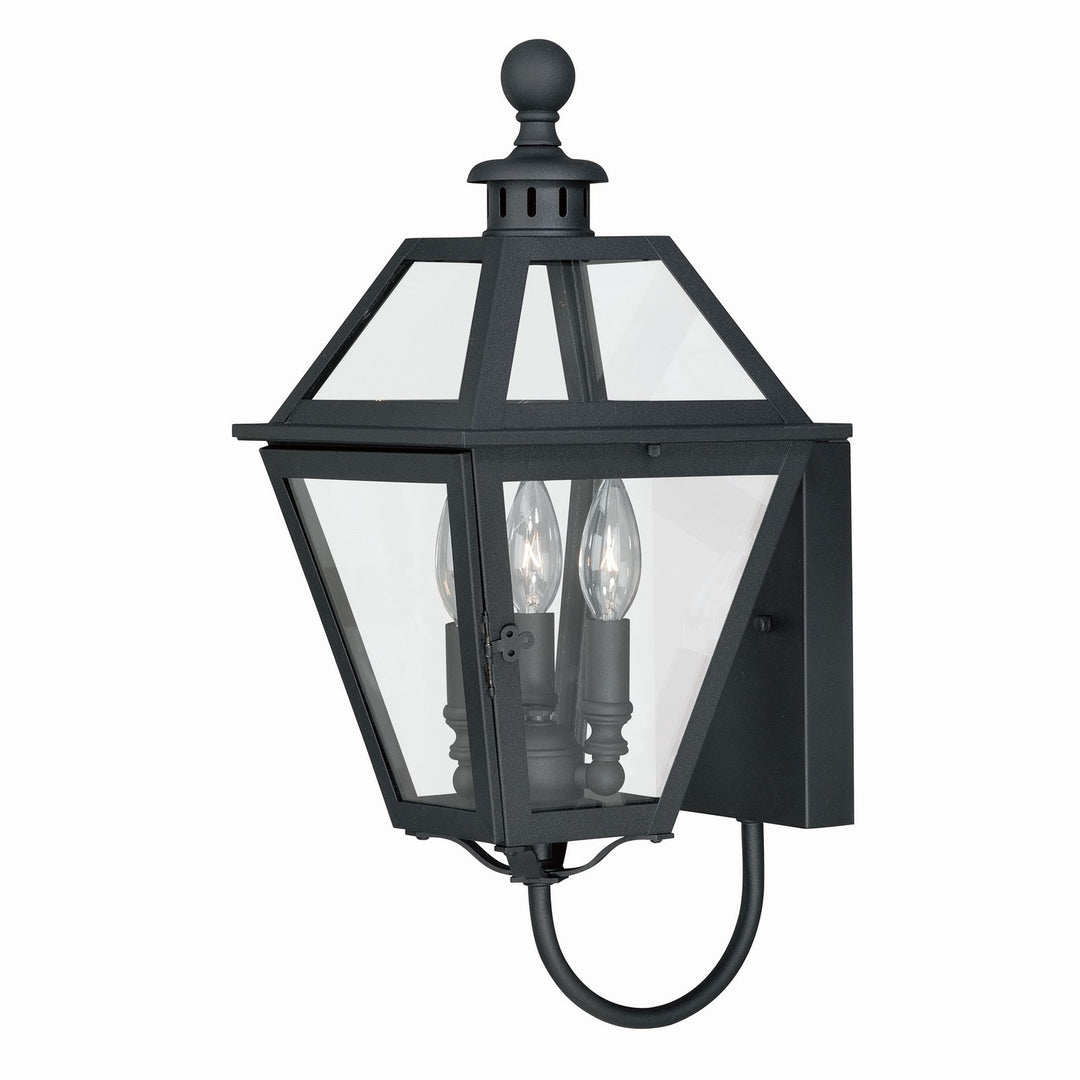 Nottingham Three Light Outdoor Wall Mount in Textured Black