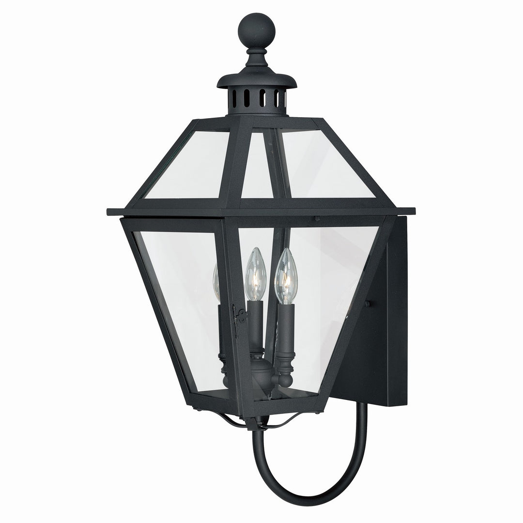 Nottingham Three Light Outdoor Wall Mount in Textured Black