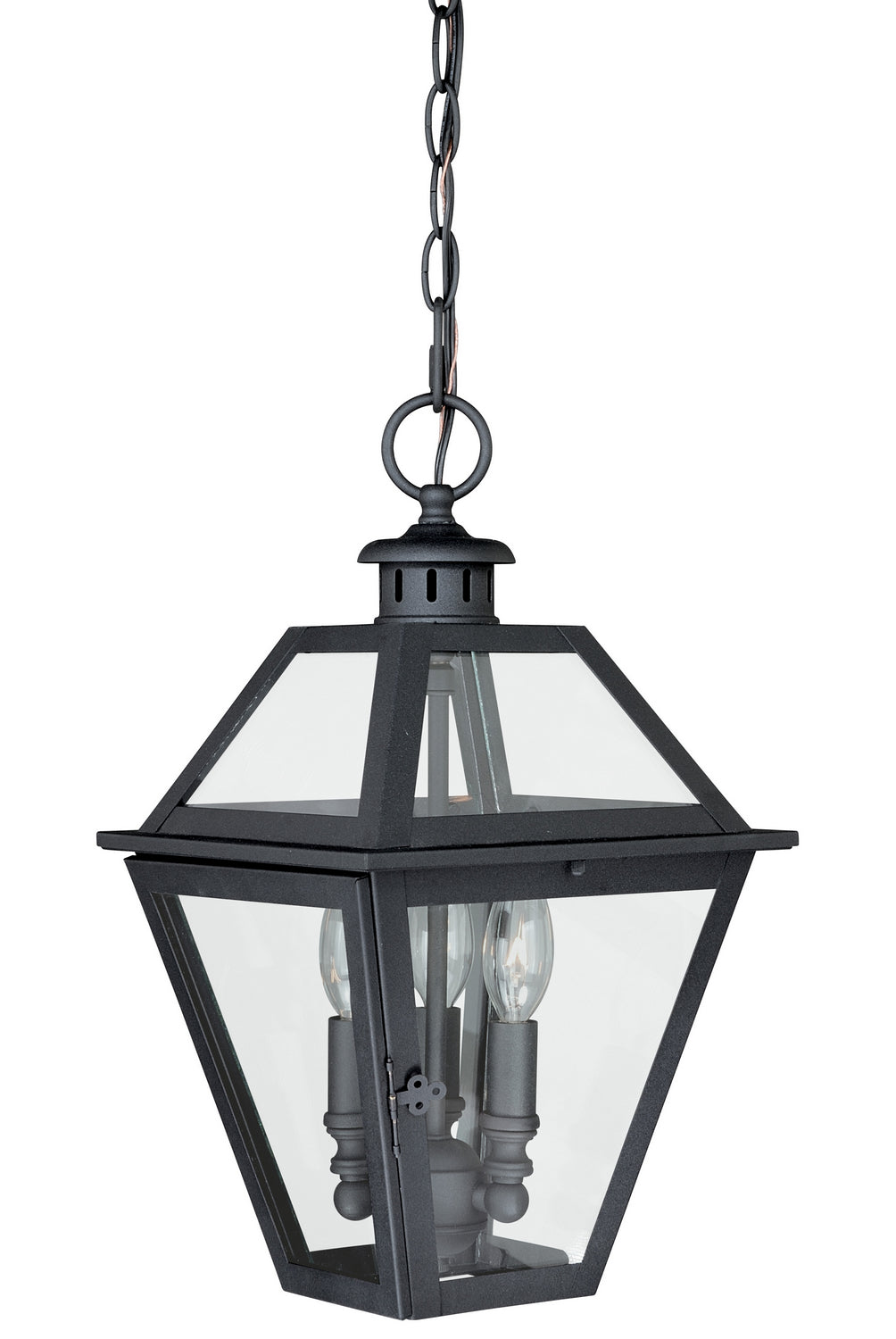 Nottingham Three Light Outdoor Pendant in Textured Black