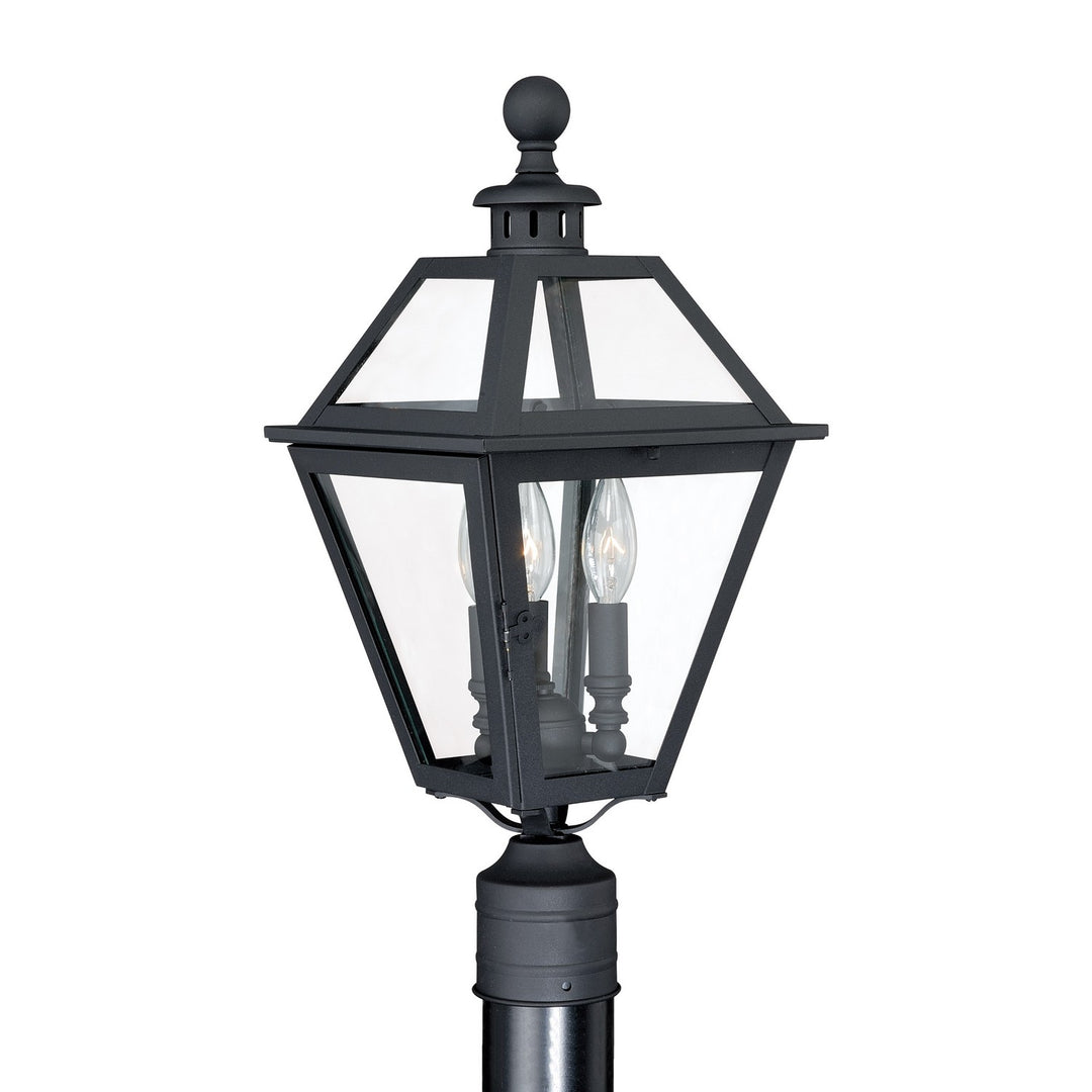 Nottingham Three Light Outdoor Post Mount in Textured Black