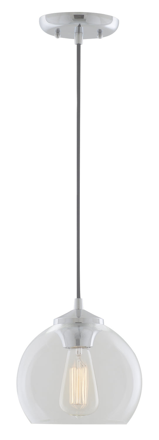Oberon One Light Pendant in Chrome With Clear Glass - available from The Lighting Shoppe, trusted by Canadian homeowners