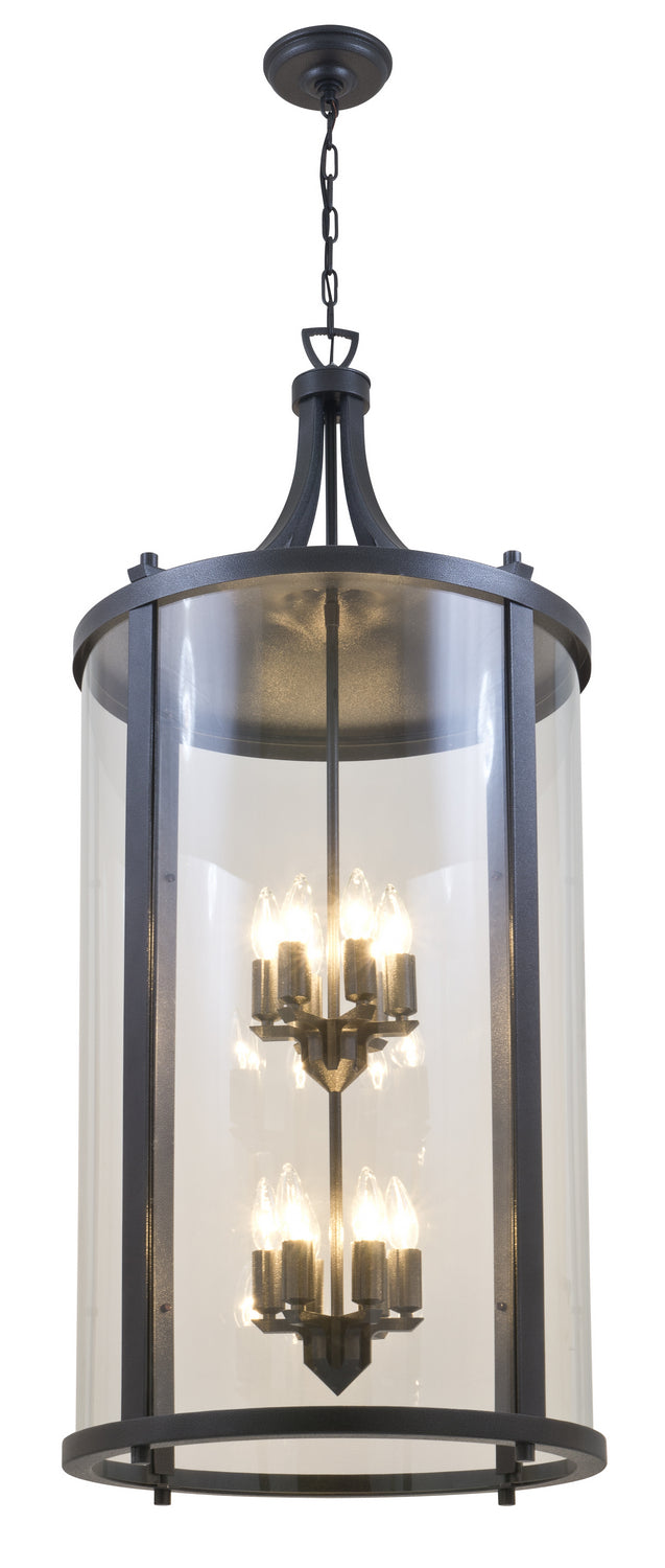 Niagara Outdoor 12 Light Outdoor Pendant in Hammered Black w/Clear Glass - available from The Lighting Shoppe, trusted by Canadian homeowners
