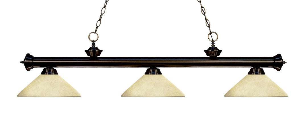 Z-Lite Canada - 200-3BRZ-AGM14 - Three Light Billiard - Riviera - Bronze