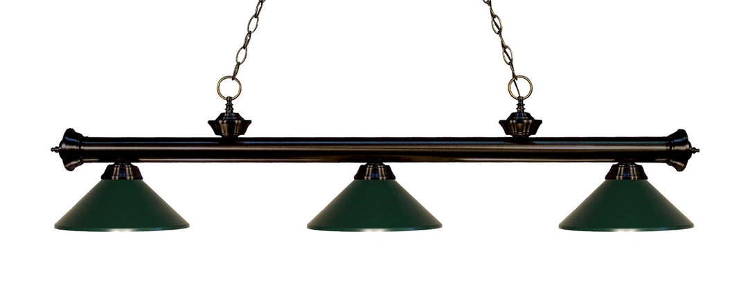 Z-Lite Canada - 200-3BRZ-MDG - Three Light Billiard - Riviera - Bronze