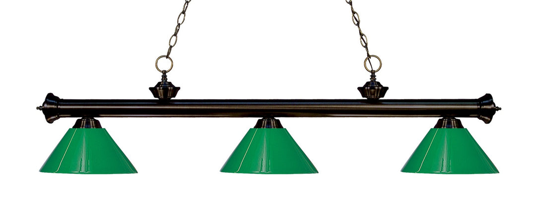 Z-Lite Canada - 200-3BRZ-PGR - Three Light Billiard - Riviera - Bronze