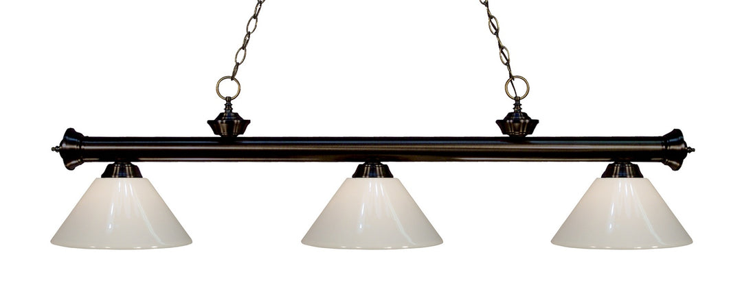 Z-Lite Canada - 200-3BRZ-PWH - Three Light Billiard - Riviera - Bronze